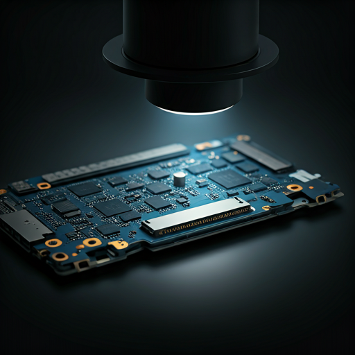 Samsung-Galaxy-Reparatur bei RASSA – Galaxy Smartphone-Platine unter dem Mikroskop